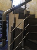 Комбинированные ограждения лестниц/нержавейка, полимер, дуб Минск
