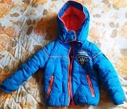 Куртка голубая с оранжевыми вставками, на холодную осень-зиму Брест