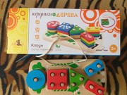 Сортер Клоун, деревянная игрушка геометрик+шнуровка Брест