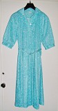 Платье голубого цвета в цветочки под поясок, р.48-50, рукав ¾, б/у Брест