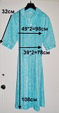Платье голубого цвета в цветочки под поясок, р.48-50, рукав ¾, б/у Брест